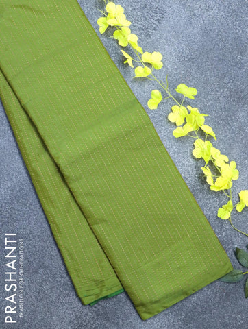 Arani semi silk saree dual shade of green with allover zari weaves in borderless style