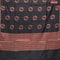 Banarasi cotton saree black with copper zari woven floral buttas and piping border