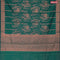 Banarasi cotton saree green with allover copper zari weaves and copper zari woven border