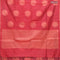 Banarasi cotton saree maroon with copper zari woven buttas and piping border