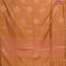 Banarasi cotton saree mustard yellow with copper zari woven buttas and piping border