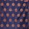 Banarasi cotton saree navy blue with copper zari woven buttas and piping border