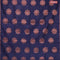 Banarasi cotton saree navy blue with copper zari woven buttas and piping border