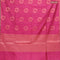 Banarasi cotton saree pink with copper zari woven floral buttas and piping border