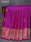 Banarasi handloom dupion saree magenta pink with thread & zari woven buttas and zari woven border