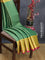 Banarasi kora saree green and yellow with allover zari weaves and zari woven border