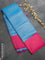 Banarasi Semi silk saree blue and pink with allover copper zari brocade weaves and copper zari woven border