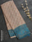 Banarasi Semi silk saree cream and cs blue with allover zari weaves and zari woven border