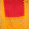 Bandhani saree red and mango yellow with bandhani prints and banarasi style mina border