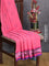 Bengal soft cotton saree pink and deep violet with butta prints and ikat woven border