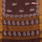 Bhagalpuri saree coffee brown with paisley butta prints and silver zari woven border