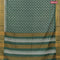 Bhagalpuri saree dark green with allover prints and zari woven border