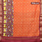 Bhagalpuri saree orange and maroon with allover bandhani prints and long pichwai printed zari woven border