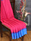Brasso saree pink and blue with allover geometric weaves