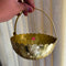 Gift Basket Gold Coated Flower Basket with Handle (Dia 6 Inches)