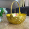 Gift Basket Gold Coated Flower Basket with Handle (Dia 5 Inches)