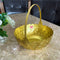 Gift Basket Gold Coated Flower Basket with Handle (Dia 8 Inches)