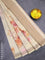 Chanderi silk cotton saree cream with allover digital prints and woven border