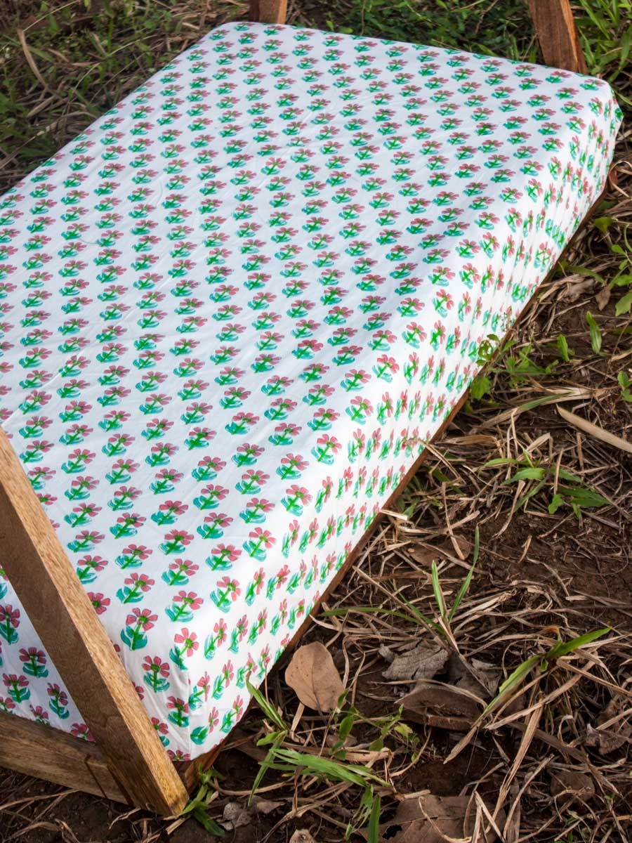 Butterfly Garden Cotton Cot/Crib Fitted Sheet