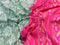 Pochampally silk saree green shade and pink with allover ikat weaves and simple border