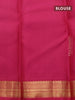 Pure kanjivaram silk saree blue and pink with paisley zari woven buttas and temple design zari woven korvai