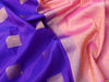 Pure kanjivaram silk saree blue and pink with zari woven buttas and long zari woven border