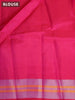 Pure kanjivaram silk saree blue and pink with zari woven buttas and simple border