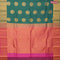 Pure kanjivaram silk saree green shade and pink with zari woven buttas and annam zari woven border