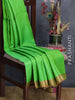 Pure kanjivaram silk saree light green and pink with allover self emboss and zari woven border