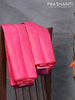 Pure kanjivaram silk saree light pink and deep purple with zari woven leaf buttas in borderless style