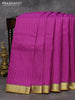 Pure kanjivaram silk saree magenta pink and mustard yellow with zari woven buttas and small zari woven border