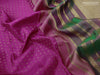 Pure kanjivaram silk saree magenta pink and mustard yellow with zari woven buttas and small zari woven border
