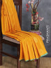 Pure kanjivaram silk saree mustard yellow and teal blue with zari woven buttas and piping border