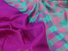 Pure kanjivaram silk saree purple and teal green shade with zari woven buttas in borderless style