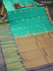 Pure kanjivaram silk saree teal blue and dual shade of maroon with zari woven buttas and rich zari woven border