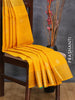 Pure kanjivaram silk saree yellow and teal blue with allover self emboss & zari buttas and zari woven border