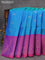 Pure soft silk saree dual shade of blue and dual shade of purple with allover zari weaves & buttas and zari woven border