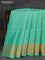 Pure soft silk saree teal green with allover silver & zari weaves and zari woven border