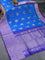 Pure uppada silk saree cs blue and blue with silver zari woven buttas and long silver zari woven border