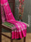 Pure uppada silk saree dual shade of green and pink with silver zari woven floral buttas and silver zari woven simple border