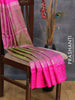 Pure uppada silk saree dual shade of pinkish green and pink with silver zari woven annam buttas and silver zari woven butta border