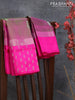 Pure uppada silk saree dual shade of pinkish green and pink with silver zari woven annam buttas and silver zari woven butta border