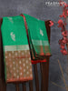 Pure uppada silk saree green and dual shade of green with silver zari woven buttas and silver zari woven butta border