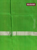 Pure uppada silk saree pink and light green with silver zari woven floral buttas and silver zari woven simple border