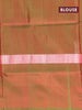 Pure uppada silk saree red and dual shade of green with silver zari woven buttas and silver zari woven butta border