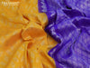 Pure uppada silk saree yellow and blue with allover zari woven geometric weaves and silver zari woven border-UFO2619