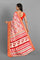 LIGHT PINK and CORAL FLORALS SILK Saree with FANCY