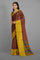 MAROON and MULTI IKKAT PRINT SILK Saree with IKAT