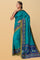 TEAL and NAVY BLUE PLAIN SILK Saree with FANCY