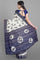 ROYAL BLUE and OFF WHITE FLORALS SILK Saree with FANCY